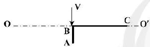 تیر جدار نازکی با مقطع نشان داده شده تحت اثر بار برشی عمودی V که امتداد آن از نقطه B می گذرد قرار دارد. کدام شکل حالت مقطع را بعد از تغییر شکل نشان می دهد؟ ( ′OO نشان دهنده خط مرجع قبل از تغییر شکل است.)