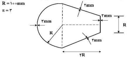  اگر مقطع جدار نازک زیر تحت پیچش T = 9KN.m قرار گیرد، بیشترین تنش برشی چند MPa است؟