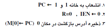 ترتیب انجام عملیات زیر در سیکل وقفه کدام است؟ (ترتیب جواب ها از راست به چپ)    